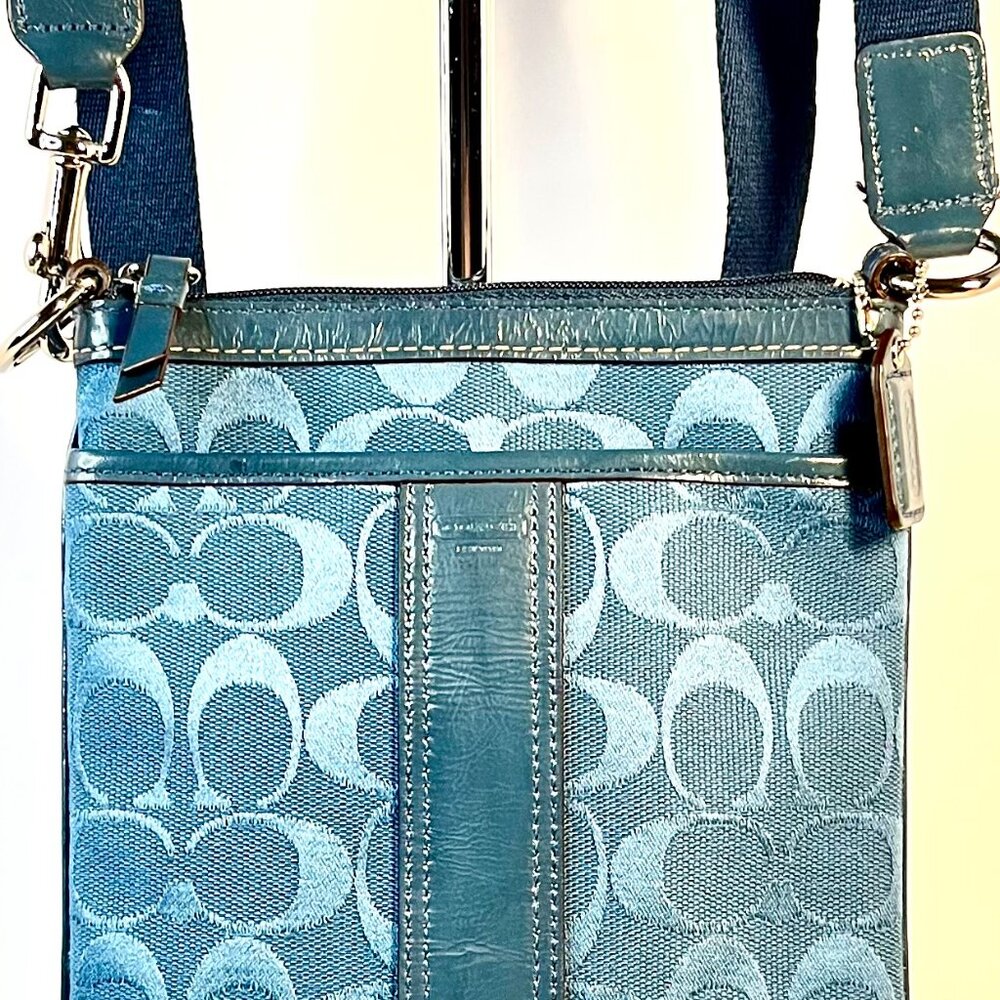 Coach Signature Swingpak in rich blue Hue Crossbody Bag with Adjustable Strap - Picture 3 of 15